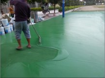 硅PU运动场施工中1